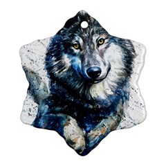 Gray Wolf - Forest King Snowflake Ornament (two Sides) by kot737