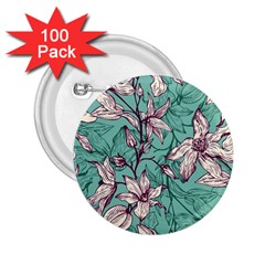 Vintage Floral Pattern 2 25  Buttons (100 Pack)  by Sobalvarro