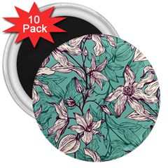 Vintage Floral Pattern 3  Magnets (10 Pack)  by Sobalvarro
