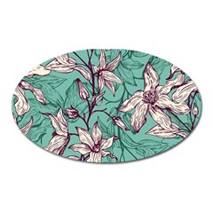 Vintage Floral Pattern Oval Magnet by Sobalvarro