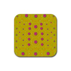Bloom On In  The Sunshine Decorative Rubber Coaster (square)  by pepitasart