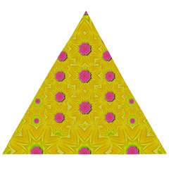 Bloom On In  The Sunshine Decorative Wooden Puzzle Triangle by pepitasart