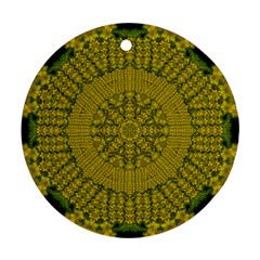 Flowers In Yellow For Love Of The Nature Round Ornament (two Sides) by pepitasart