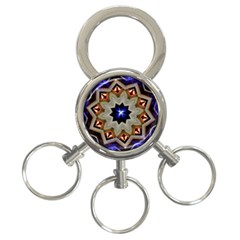 Background Mandala Star 3-ring Key Chain by Mariart