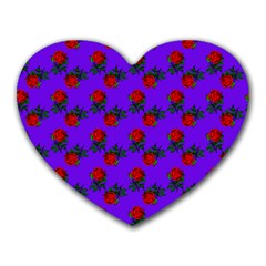 Red Roses Blue Purple Heart Mousepads by snowwhitegirl
