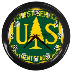 Logo Of The U S  Forest Service Wall Clock (black) by abbeyz71