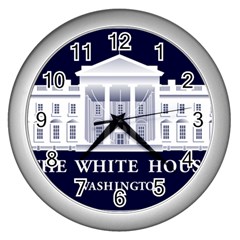 Logo Of The White House  Wall Clock (silver) by abbeyz71