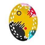 Abstract Colorful Pattern Shape Design Background Ornament (Oval Filigree) Front