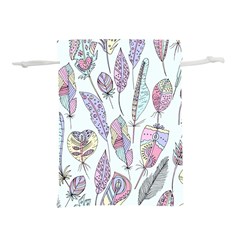 Vector Illustration Seamless Multicolored Pattern Feathers Birds Lightweight Drawstring Pouch (m) by Vaneshart
