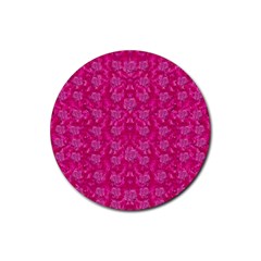 Roses And Roses A Soft Flower Bed Ornate Rubber Round Coaster (4 Pack)  by pepitasart