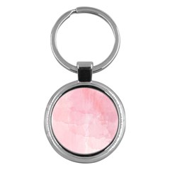 Pink Blurry Pastel Watercolour Ombre Key Chain (round) by Lullaby