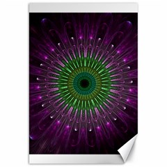 Light Abstract Flower Purple Petal Glass Color Circle Art Symmetry Digital Shape Fractal Macro Photo Canvas 20  X 30  by Vaneshart