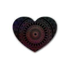 Mandala Fractal Pattern Heart Coaster (4 Pack)  by Vaneshart