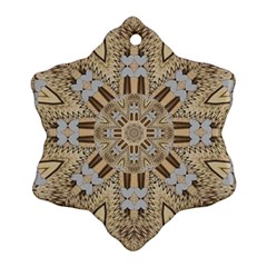Wood And Wood With Hearts And More Wood Ornate Ornament (snowflake) by pepitasart