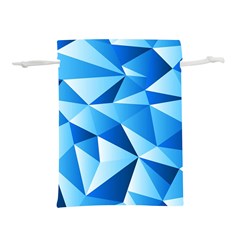 Triangles Abstract Blue Lightweight Drawstring Pouch (m) by Vaneshart