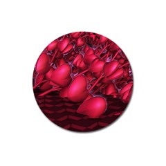 Heart Abstract Shape Pink Light Magnet 3  (round) by Vaneshart
