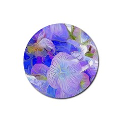Flowers Abstract Colorful Art Rubber Round Coaster (4 Pack)  by Vaneshart