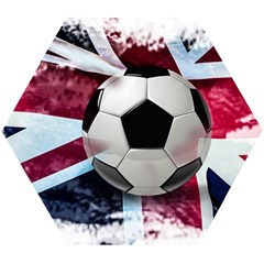 Soccer Ball With Great Britain Flag Wooden Puzzle Hexagon by Vaneshart