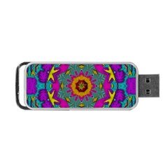 Fern  Mandala  In Strawberry Decorative Style Portable Usb Flash (two Sides) by pepitasart