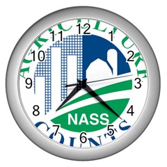 Logo Of Usda National Agricultural Statistical Service Wall Clock (silver) by abbeyz71
