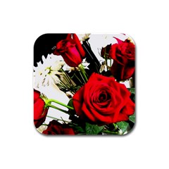 Roses 1 1 Rubber Square Coaster (4 Pack)  by bestdesignintheworld