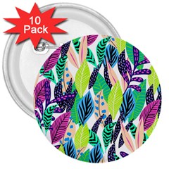 Leaves  3  Buttons (10 Pack)  by Sobalvarro