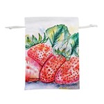 Strawberry Watercolor Figure Lightweight Drawstring Pouch (M) Back