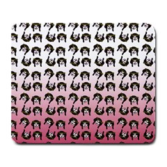 Retro Girl Daisy Chain Pattern Large Mousepads by snowwhitegirl