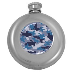 Military Seamless Pattern Round Hip Flask (5 Oz) by Vaneshart