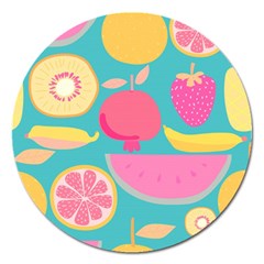 Seamless Pattern With Fruit Vector Illustrations Gift Wrap Design Magnet 5  (round) by Vaneshart