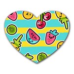 Summer Fruits Patterns Heart Mousepads Front