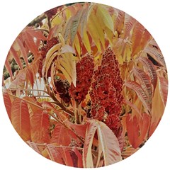 Autumn Colors Leaf Leaves Brown Red Wooden Puzzle Round by yoursparklingshop