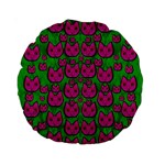 Sweet Flower Cats  In Nature Style Standard 15  Premium Round Cushions Back