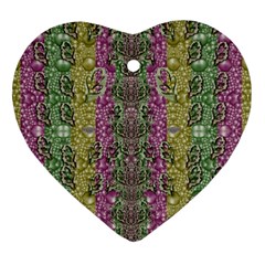 Leaves Contemplative In Pearls Free From Disturbance Ornament (heart) by pepitasart