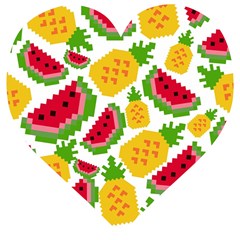 Watermelon Pattern Se Fruit Summer Wooden Puzzle Heart by Vaneshart