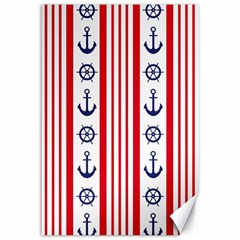 Nautical Papers Nautical Background Canvas 12  X 18  by Vaneshart
