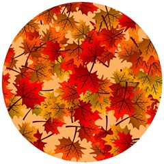 Wallpaper Background Autumn Fall Wooden Puzzle Round by Vaneshart