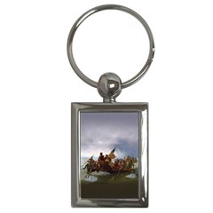 George Washington Crossing Of The Delaware River Continental Army 1776 American Revolutionary War Original Painting Key Chain (rectangle) by snek