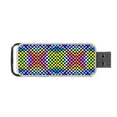 Bright Circle Abstract Black Blue Yellow Red Portable Usb Flash (two Sides) by BrightVibesDesign