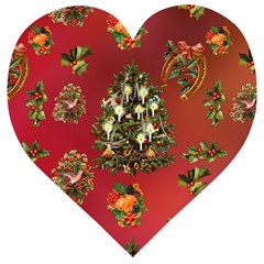 Wonderful Vintage Christmas Design Wooden Puzzle Heart by FantasyWorld7
