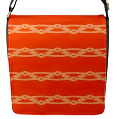 Pattern Orange Flap Closure Messenger Bag (s) by HermanTelo