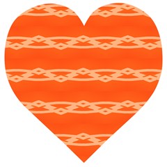 Pattern Orange Wooden Puzzle Heart by HermanTelo