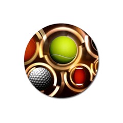 Sport Ball Tennis Golf Football Magnet 3  (round) by HermanTelo