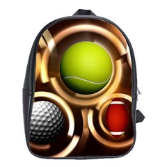 Sport Ball Tennis Golf Football School Bag (large) by HermanTelo