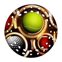 Sport Ball Tennis Golf Football Ornament (round Filigree) by HermanTelo