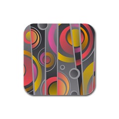 Abstract Colorful Background Grey Rubber Square Coaster (4 Pack)  by HermanTelo