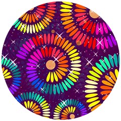 Abstract Background Spiral Colorful Wooden Puzzle Round by HermanTelo