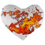 Can Walk on volcano Fire, white background Large 19  Premium Flano Heart Shape Cushions Front