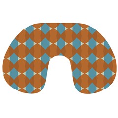 Pattern Brown Triangle Travel Neck Pillow by HermanTelo