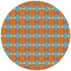 Pattern Brown Triangle Wooden Puzzle Round by HermanTelo